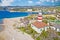 Town of Kraljevica in Kvarner bay beach and lighthouse aerial view