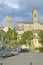 Town of La Turbie with Trophee des Alpes and church, France