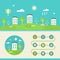 Town Landscape. Eco Living Infographics Elements