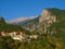 The town of Litochoro with Mount Olympus in the background