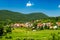 Town of Lokve in Gorski kotar, Croatia, in summer, panoramic view