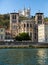 Town Lyon at riverside Saone in France, view with buildings and river