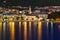 Town Makarska in Croatia at night