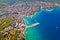Town of Malinska coastline aerial view, Island of Krk