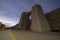 The town of Morella illuminated at night