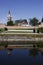 Town Nymburk- gothic church behind fortifications