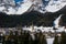 The town of Padola on the Belluno Dolomites in Italy