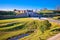 Town of Palmanova defense walls and stone gate view