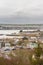 Town of Pembroke Dock from top of hill, winter, portrait