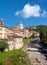 Town of Pontremoli, Lunigiana, north Tuscany, Italy, in vertical composition. Summer.
