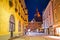 Town of Ptuj historic street evening view