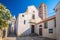 Town of Rab scenic stone street and church towers view, island of Rab