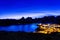 The town of Riano with its reservoir at sunset, Leon. Spain