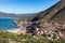 Town on the sea coast, Buggerru, Sardinia, Italy.