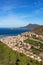 Town on the sea coast, Buggerru, Sardinia, Italy.