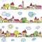 Town seamless funny pattern