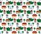 Town seamless pattern with colour houses and graphic trees. design for banner, flyer, invitation, poster, web site or greeting car