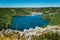 Town of Skradin on Krka river in Dalmatia, Croatia viewed from distance