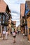 Town square in Riquewihr, Alsace. Alley in medieval Riquewihr t