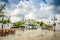 the town square of Skyros island. Sporades islands.