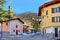 Town square and small chapel in Limone Piemonte.