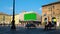 Town square with two billboards in green screen advertising