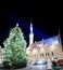 Town square view shortly before Christmas vertical