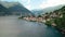 Town of Torno on Como lake aerial view