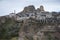 The town of Uchisar cloudy january day. Cappadocia