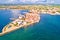 Town of Umag historic coastline aerial view