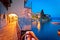 Town of Varenna scenic lakeside walkway evening view