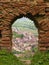 Town view through old citadel gate