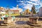 Town of Vizinada old cobbled square view