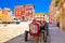 Town of Vodnjan colorful square and old tractor view