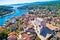 Town of Vrboska bay and fortress aerial view, Hvar island