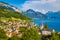 Town of Weggis at Lake Lucerne, Switzerland