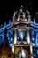 The Townhall of Guayaquil illuminated with blue lights