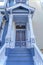 Townhome entrance exterior with victorian style trims at San Francisco, California