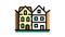 townhome house color icon animation