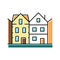 townhome house color icon vector illustration