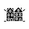 townhome house glyph icon vector illustration