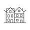 townhome house line icon vector illustration