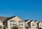 Townhome rooftops in the suburbs.