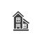 Townhouse, cottage building vector icon