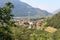 Townscape of Algund and mountain alps panorama in South Tyrol