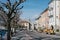 Townscape of Bissone on the shores of Lake Ceresio near Lugano: Canton Ticino. Switzerland- January, 2020