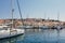 Townscape of coastal town in summer. Mali Losinj, Croatia.