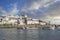 Townscape of Ferragudo in the Algarve in Portugal