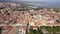 Townscape of Frontignan, France. View of Canal du Rhone a Sete and residential buildings.