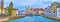 The townscape of medieval Lucerne with Needle Dam and Jesuit Church on background, Switzerland